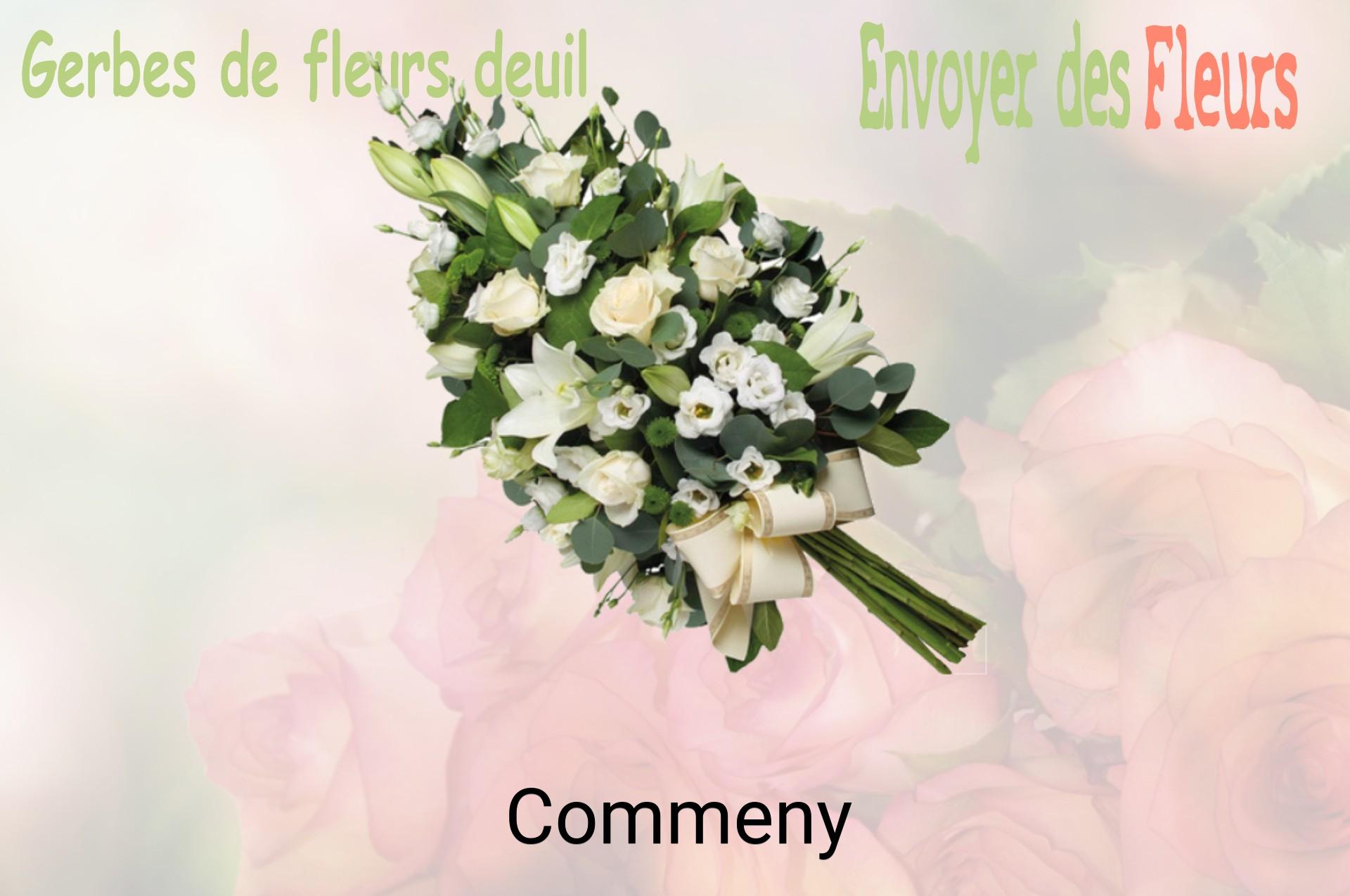 Gerbe de fleurs de deuil livrée à Commeny